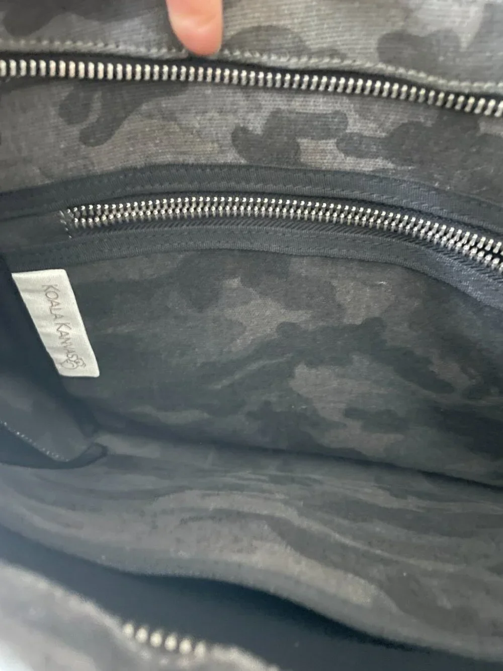 Koala Kanvas Gray Camo Canvas Crossbody Bag with Guitar Strap
